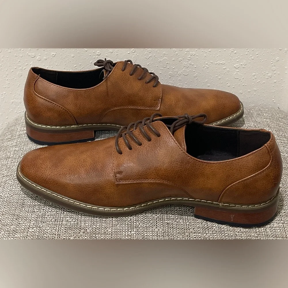 VAN HEUSEN Men's Geraldo Oxford Memory Foam Shoes Brown Size 12 New Without Box - Picture 6 of 8